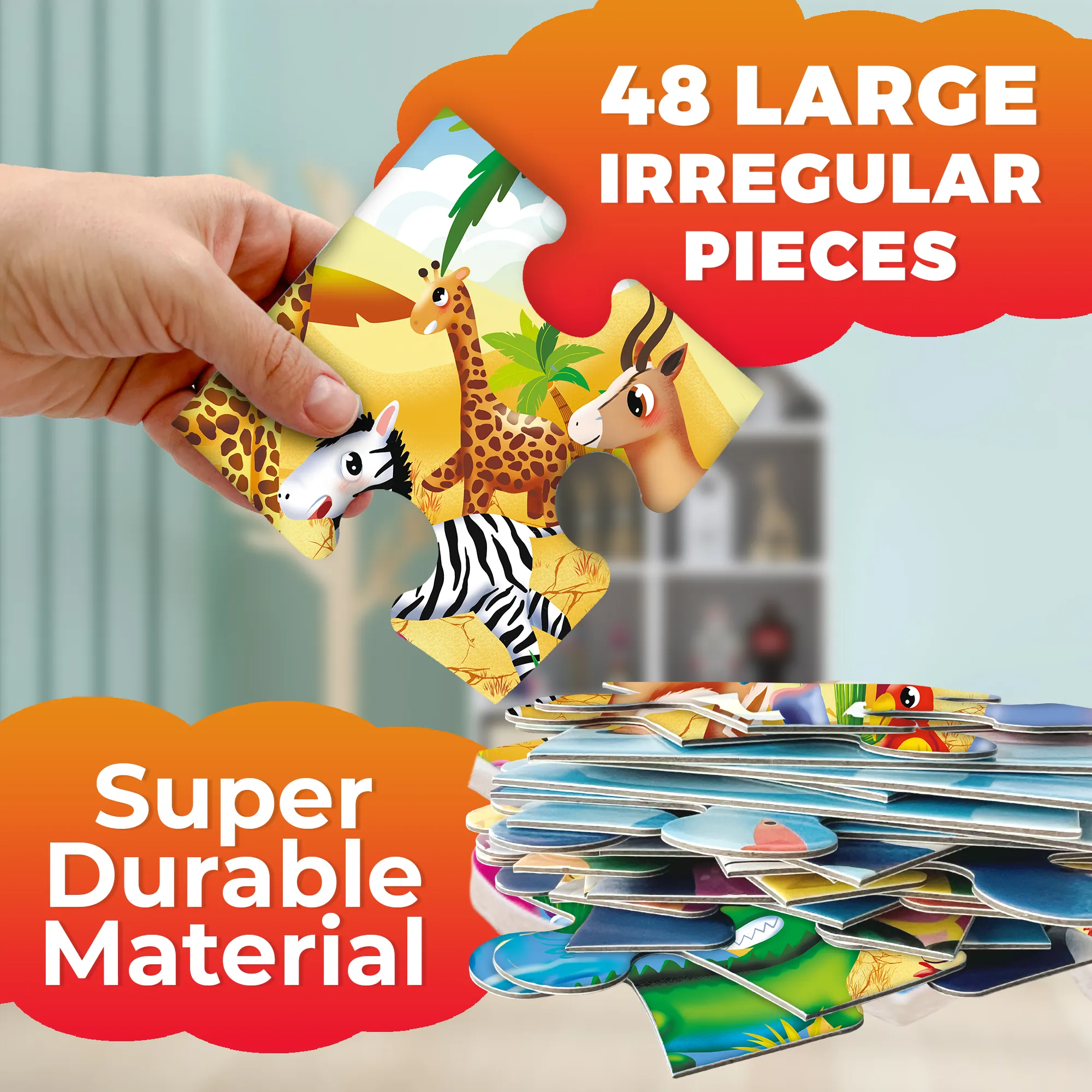 2x3 FT Giant Floor Puzzles for Kids Ages 4-6 | Africa