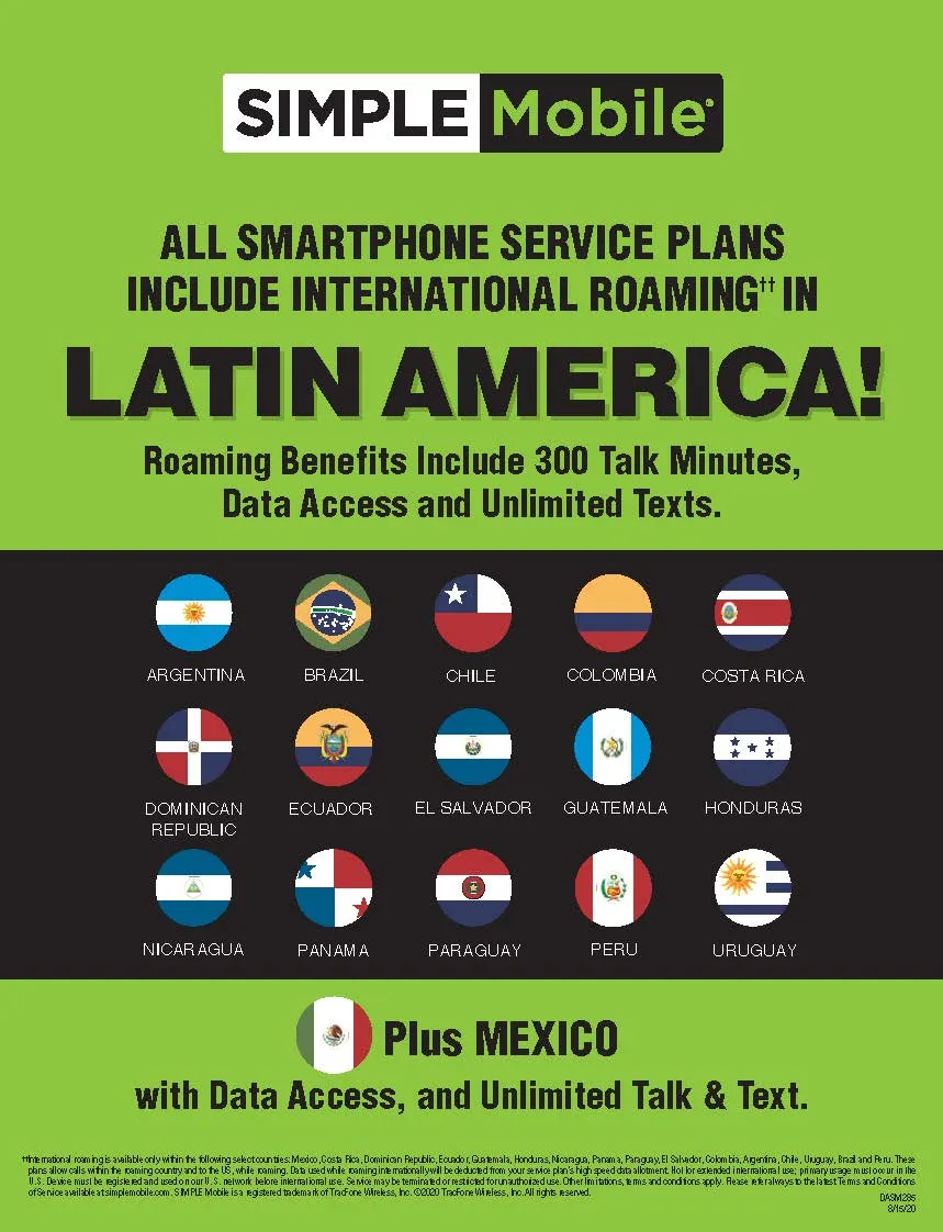 BYOP = Simple Mobile $50 Unlimited Talk, Text, Int'l Text & Data   5gb hotspot   Intl Talk   Sim Card  New Number