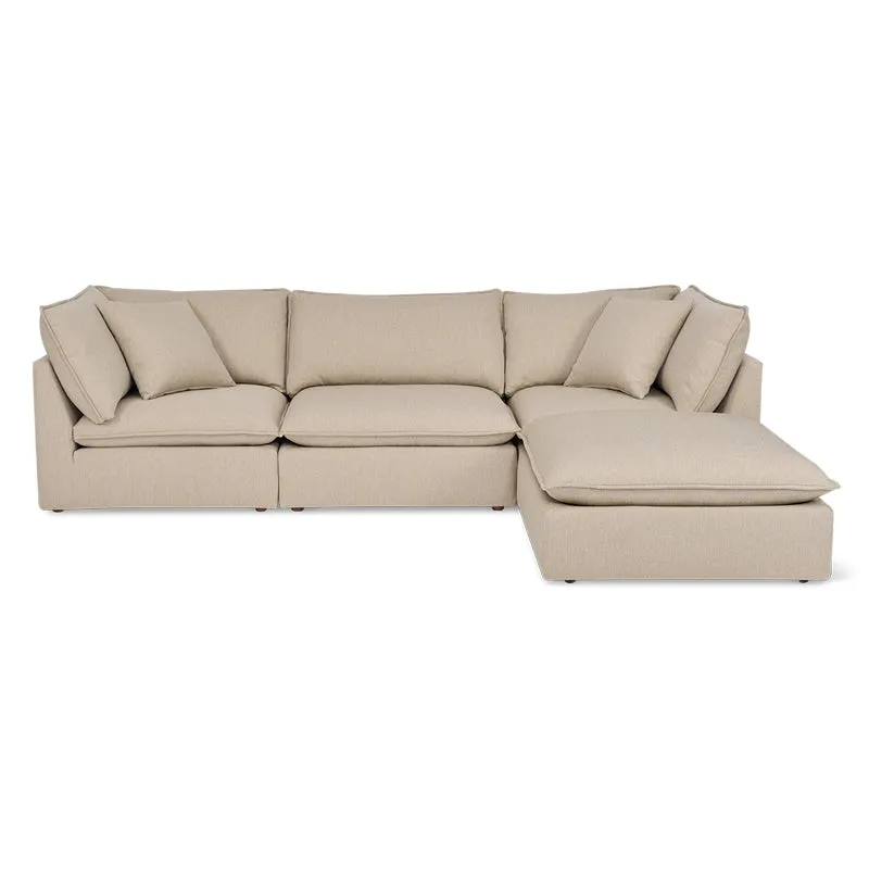 Chill Time 4-Piece Modular Sectional, Biscuit
