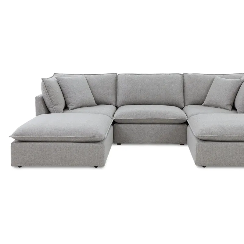 Chill Time 5-Piece Modular U-Shaped Sectional, Heather