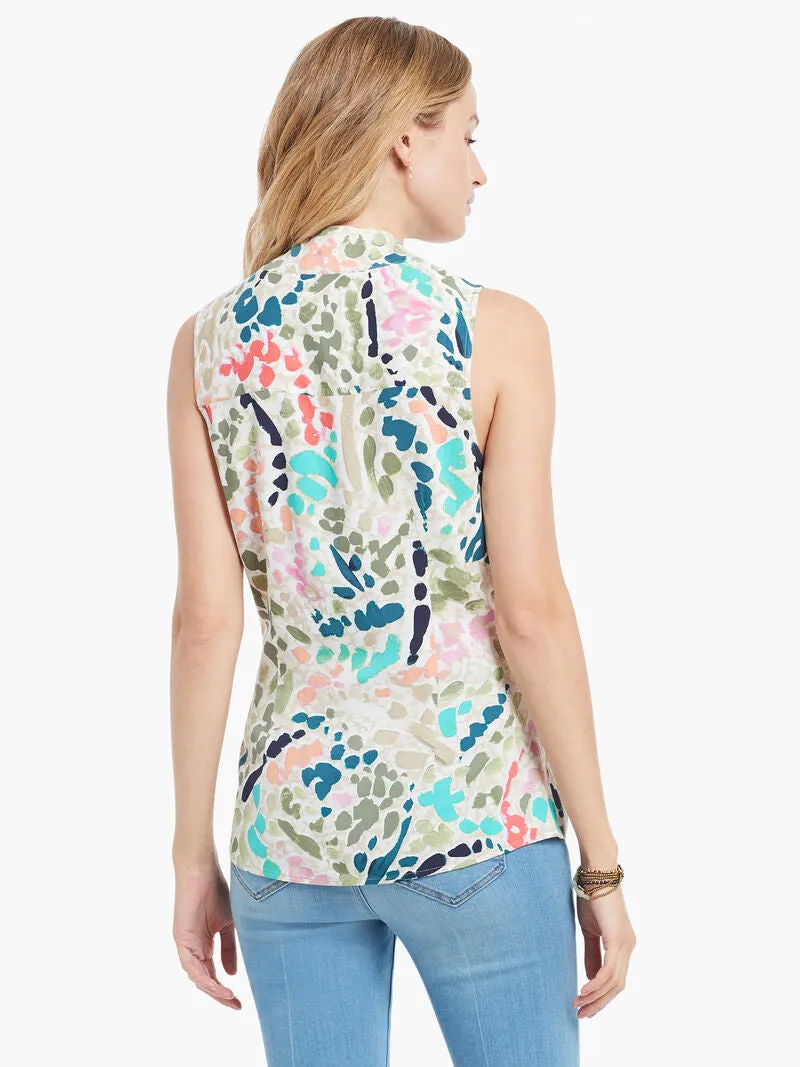 Color Splash Tank in Green Multi