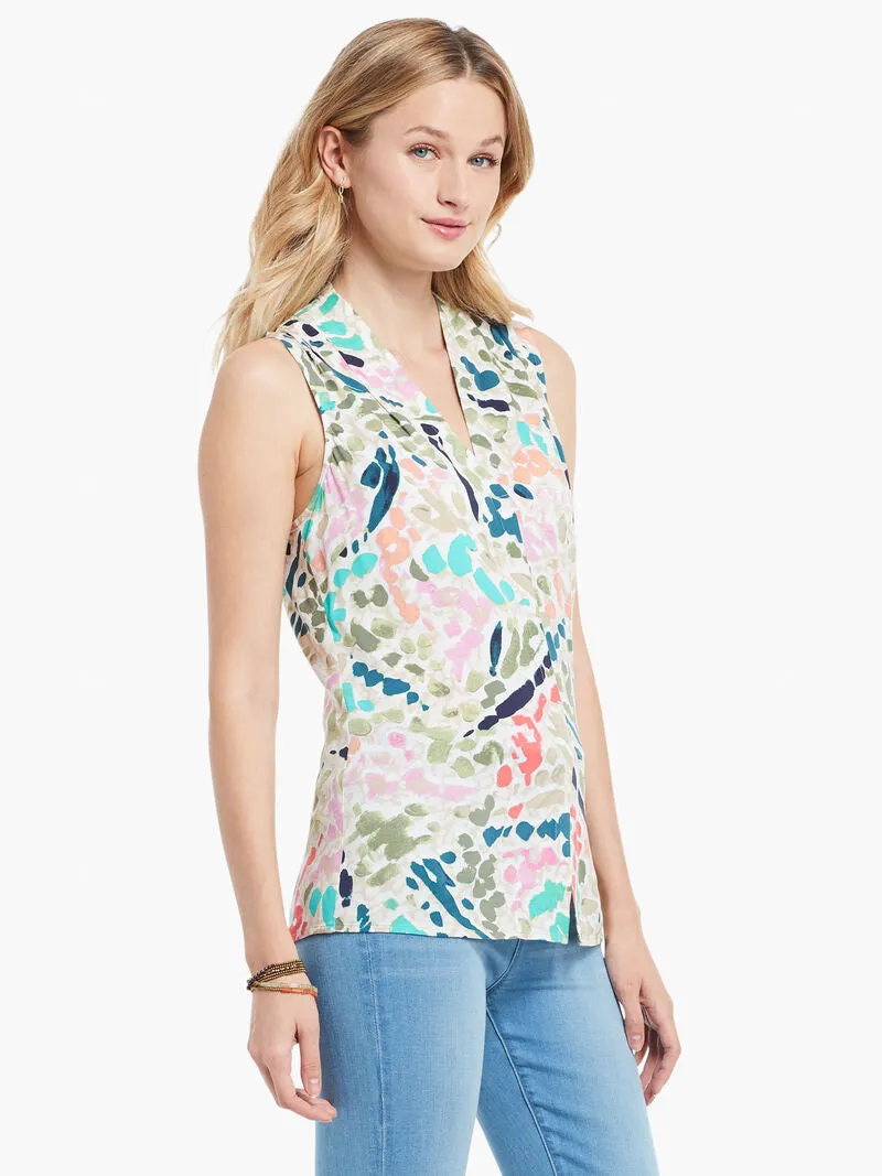 Color Splash Tank in Green Multi