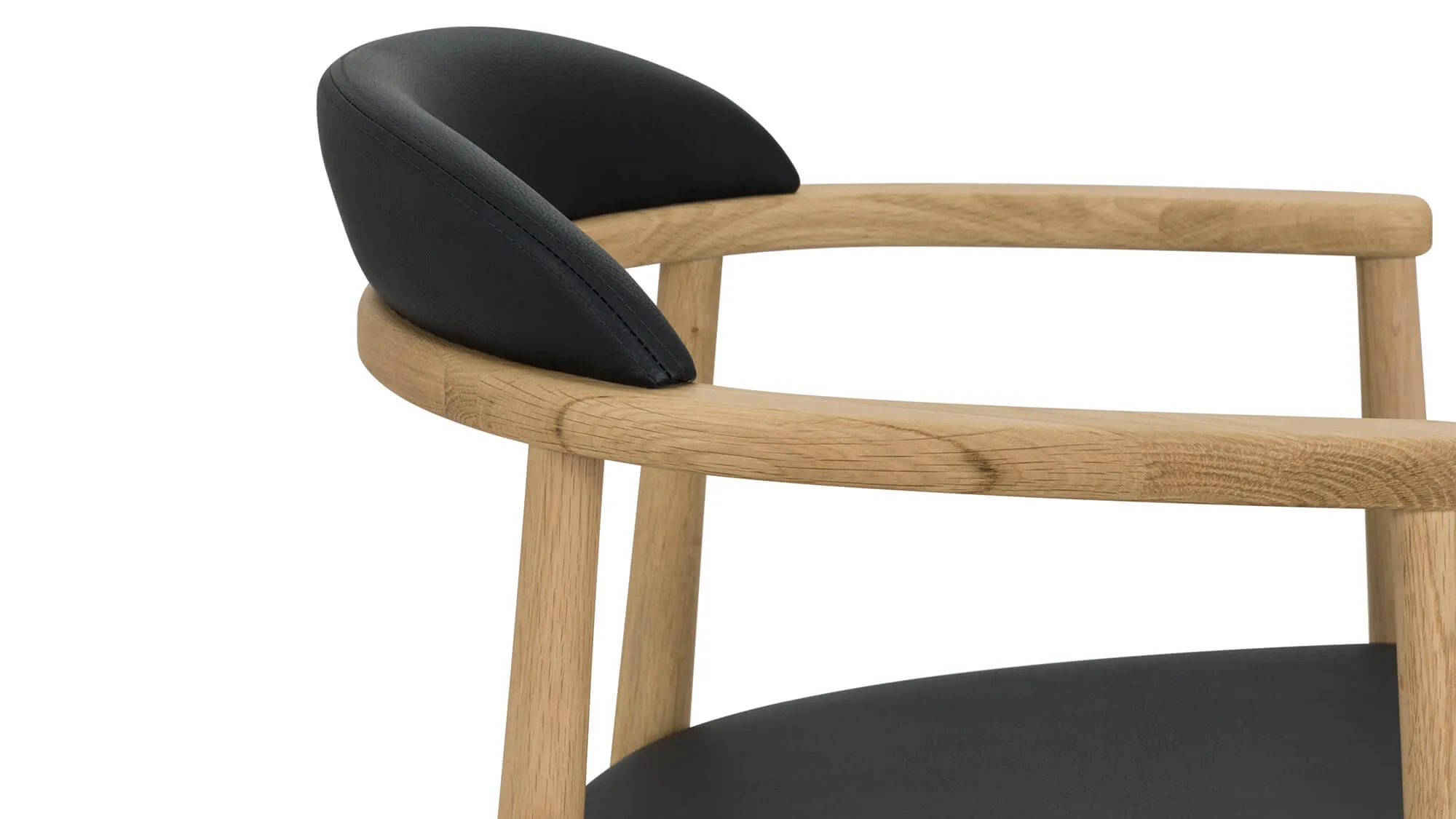 Count On Me Dining Chair, Natural Oak, Black Seat