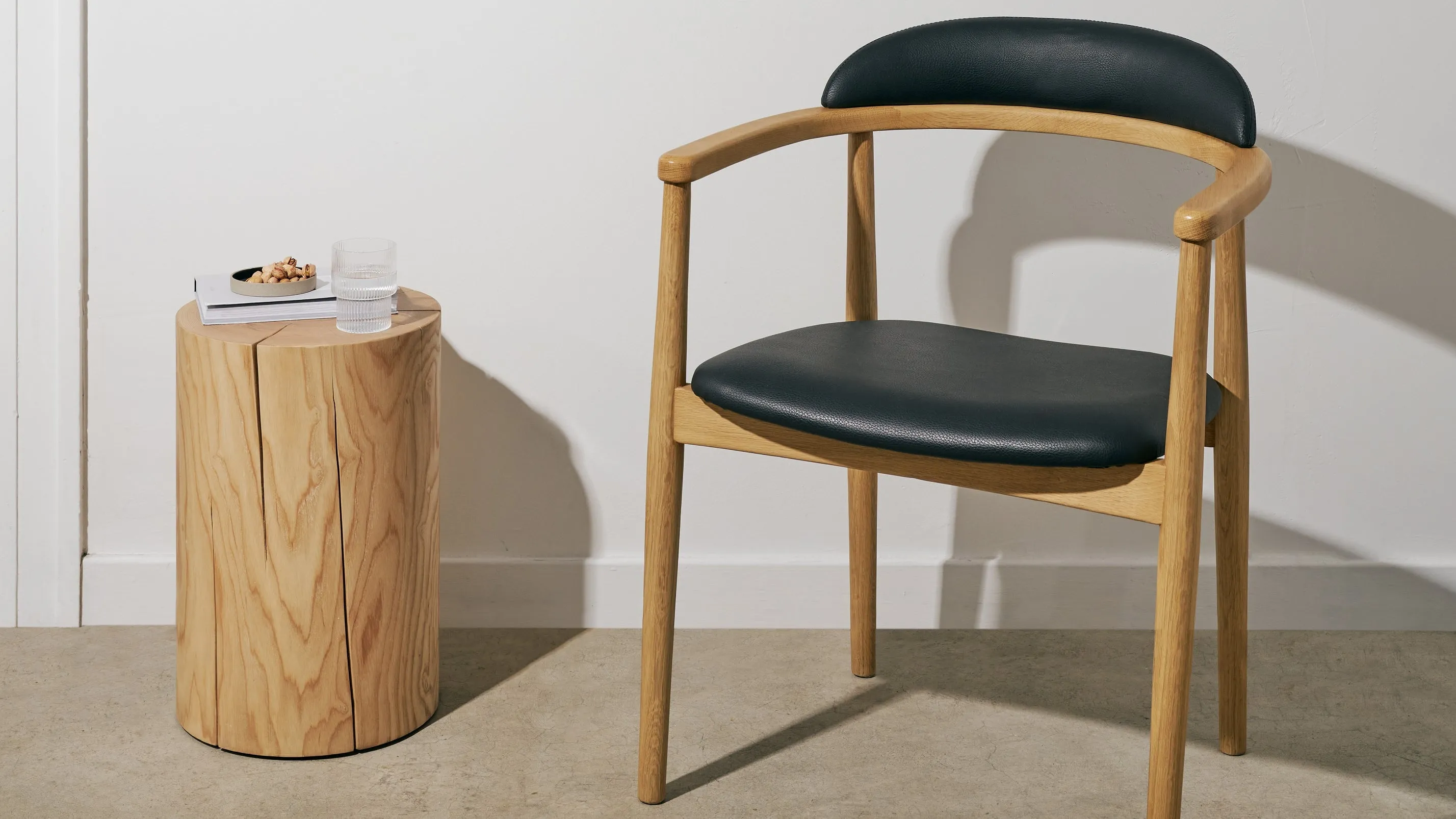 Count On Me Dining Chair, Natural Oak, Black Seat