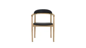 Count On Me Dining Chair, Natural Oak, Black Seat
