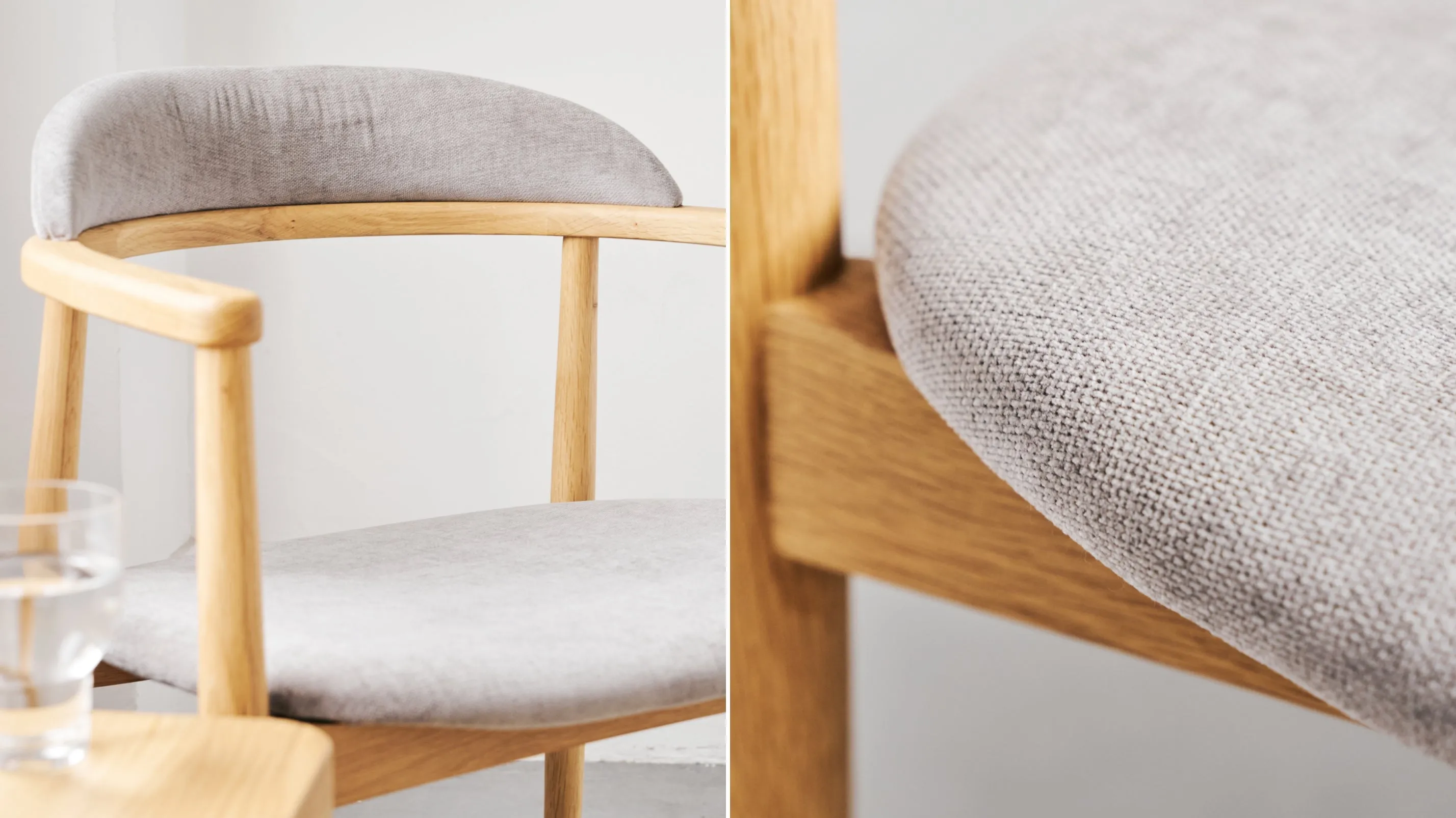 Count On Me Dining Chair, Natural Oak, Grey Seat