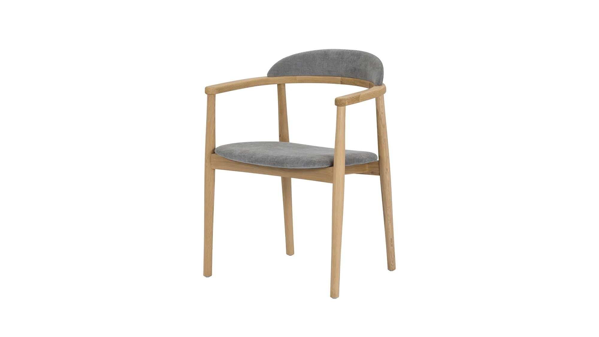 Count On Me Dining Chair, Natural Oak, Grey Seat