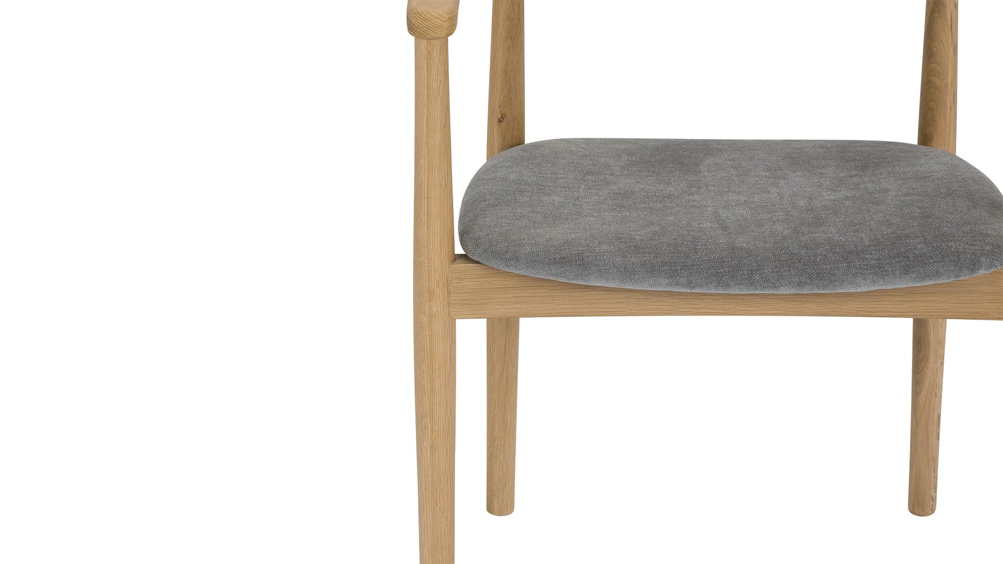 Count On Me Dining Chair, Natural Oak, Grey Seat