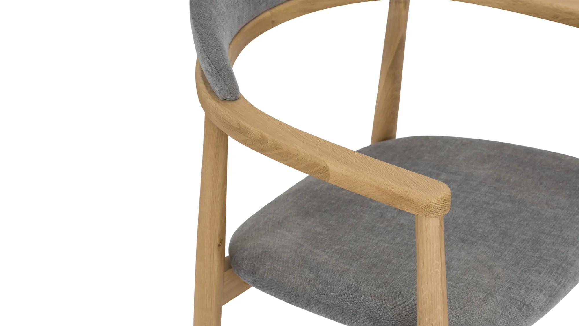 Count On Me Dining Chair, Natural Oak, Grey Seat