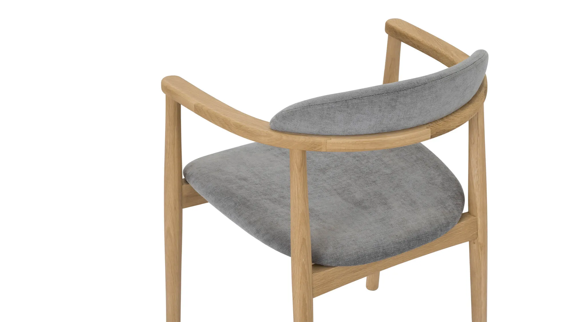 Count On Me Dining Chair, Natural Oak, Grey Seat