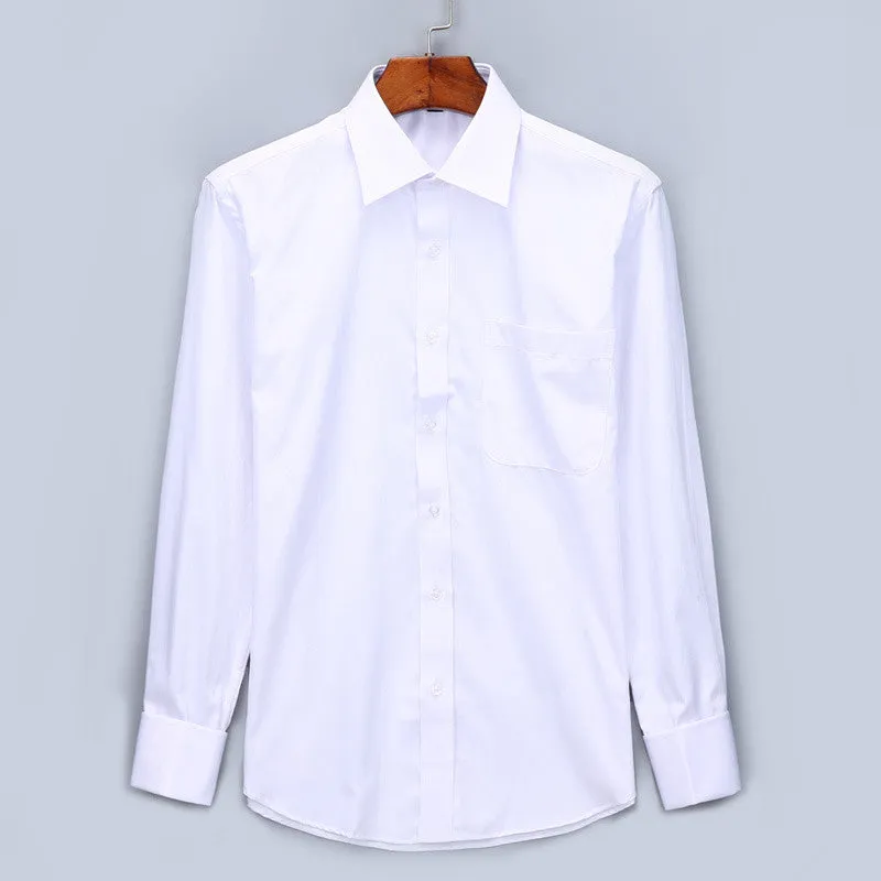 French Cufflinks  Long Sleeve Casual Slim Fit French Cuff Dress Shirts For Men