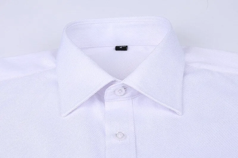 French Cufflinks  Long Sleeve Casual Slim Fit French Cuff Dress Shirts For Men