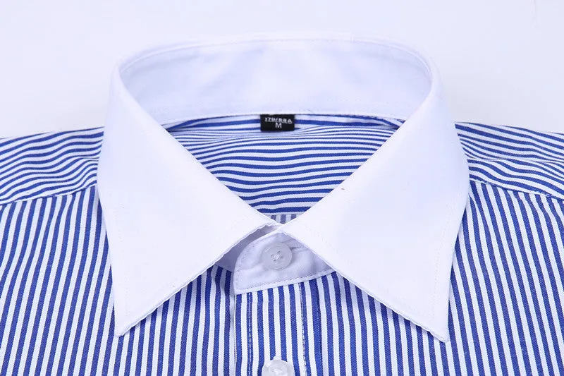 French Cufflinks  Long Sleeve Casual Slim Fit French Cuff Dress Shirts For Men
