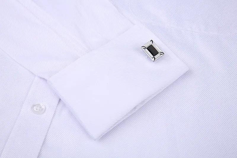 French Cufflinks  Long Sleeve Casual Slim Fit French Cuff Dress Shirts For Men