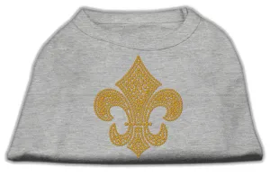 Gold Fleur De Lis Rhinestone Shirts Grey XS (8)