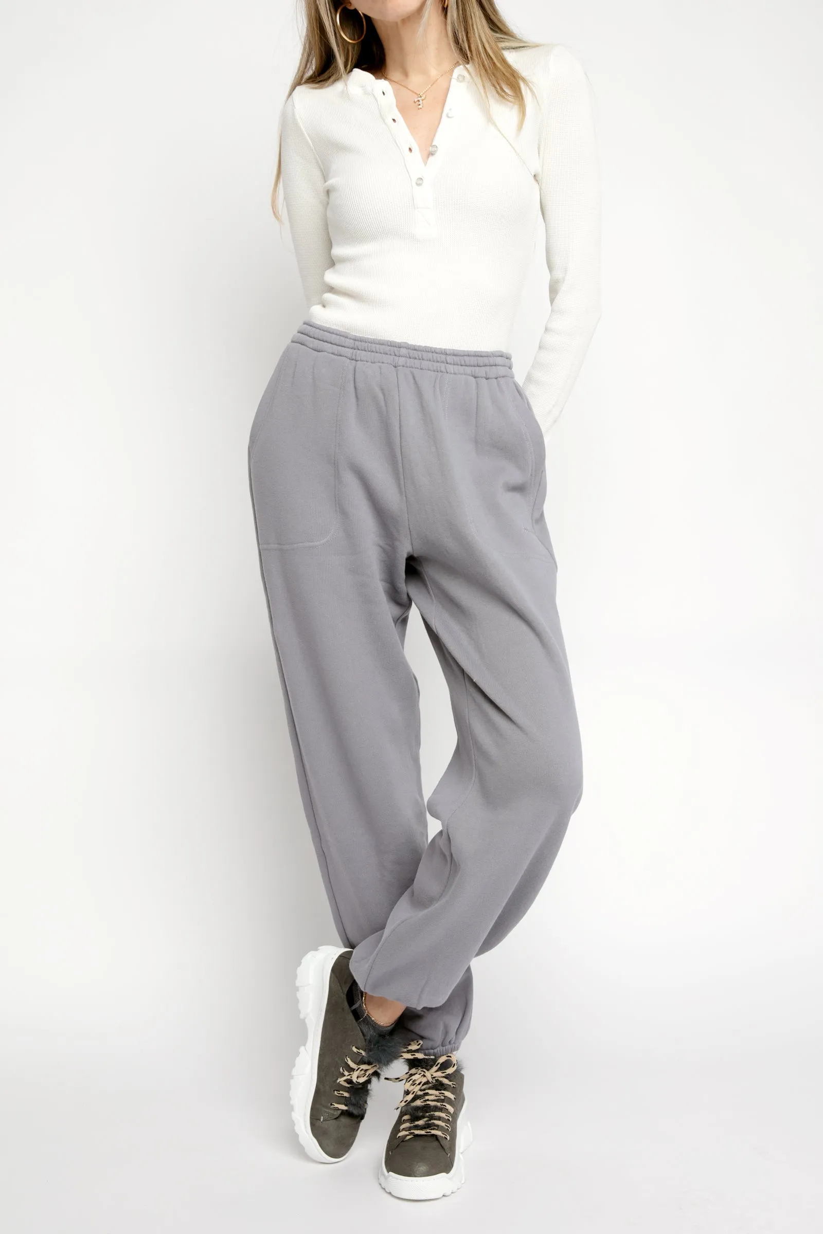 Henri Thermal Slim Henley in Soft White