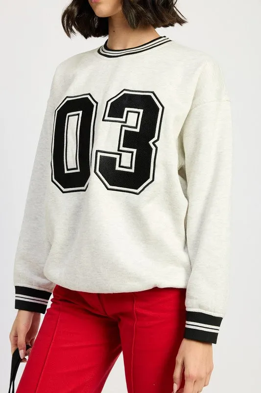 Hot Girl 03 Varsity Pullover Sweater