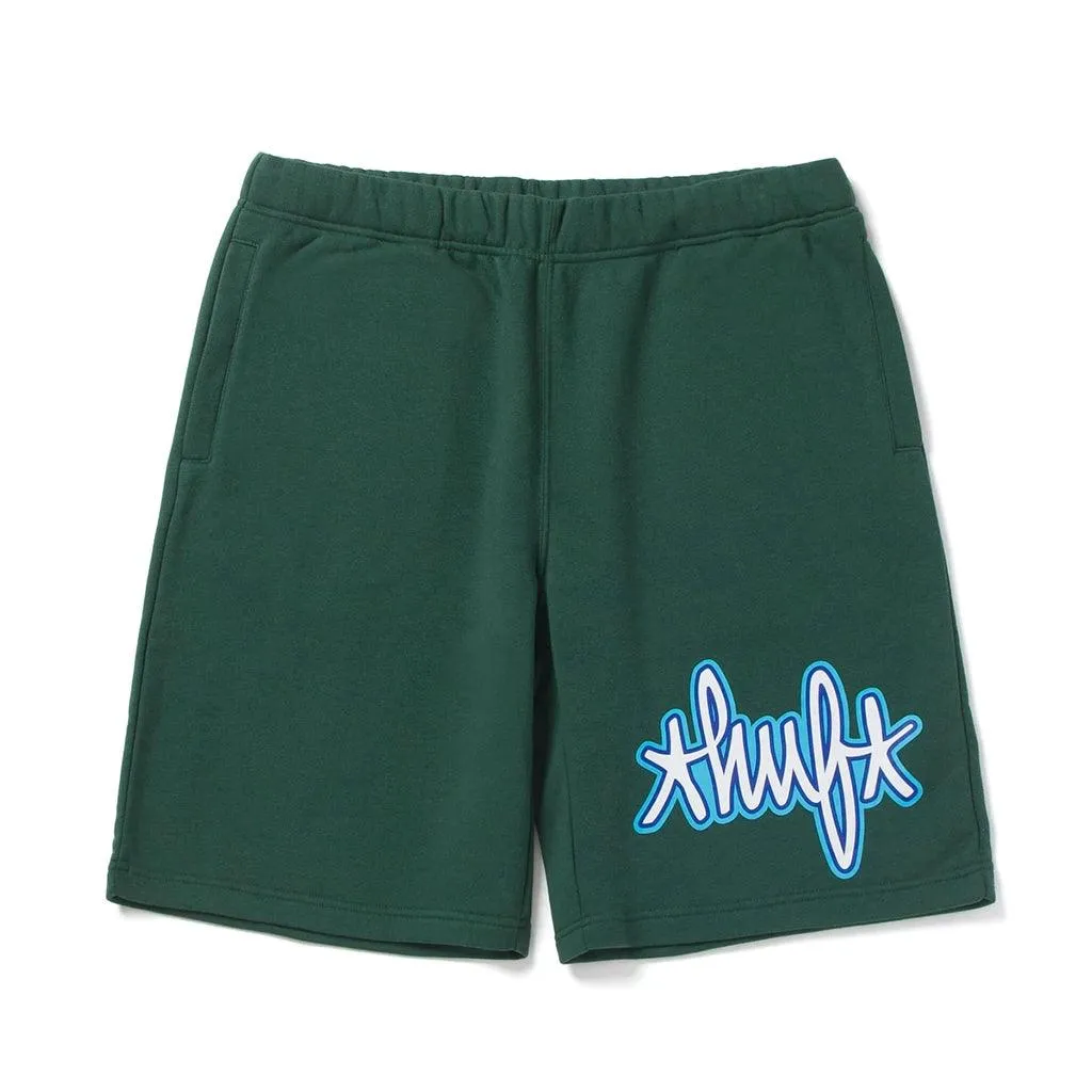 Huf Landmark Fleece Shorts Forest Green