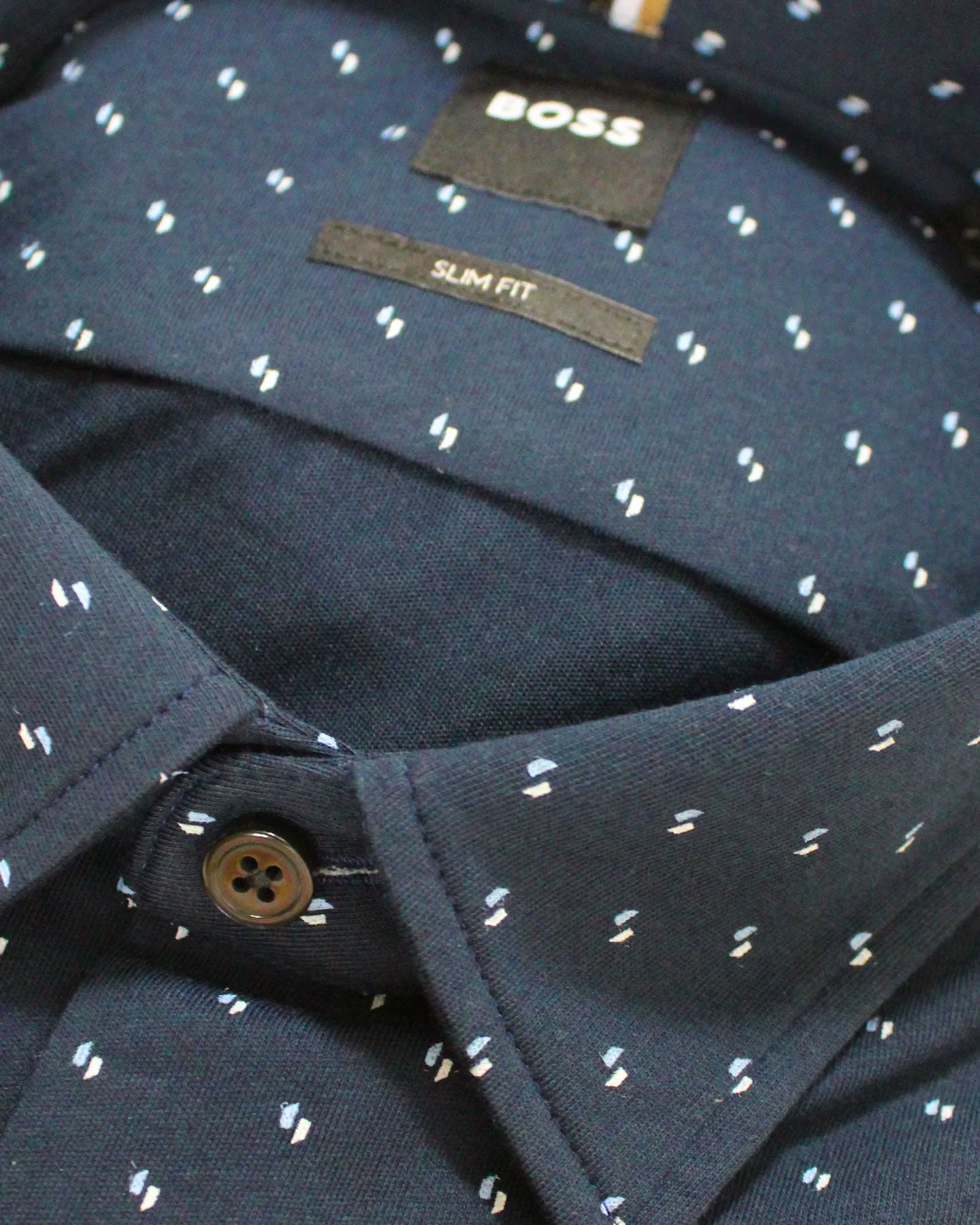 Hugo Boss Shirt Midnight Blue Pattern - Slim Fit M SALE