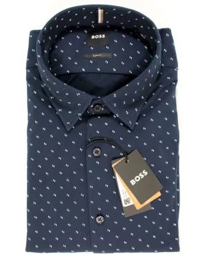 Hugo Boss Shirt Midnight Blue Pattern - Slim Fit M SALE