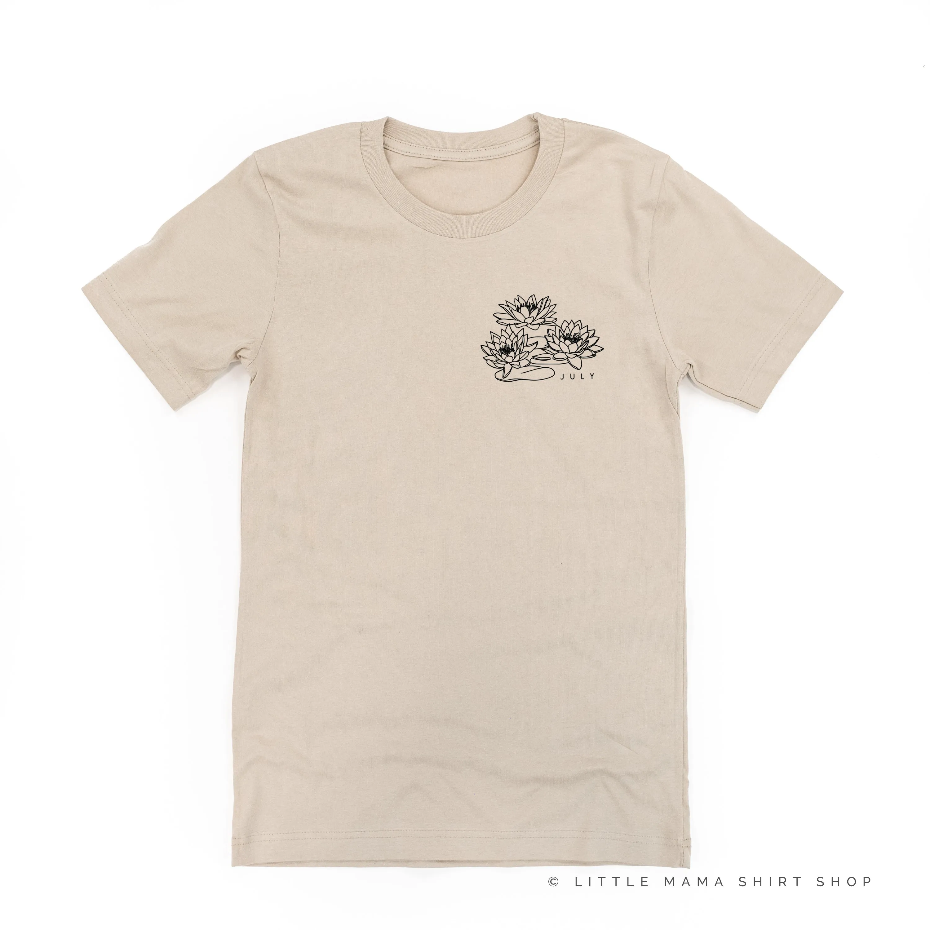 JULY BIRTH FLOWER - Lotus - pocket - Unisex Tee