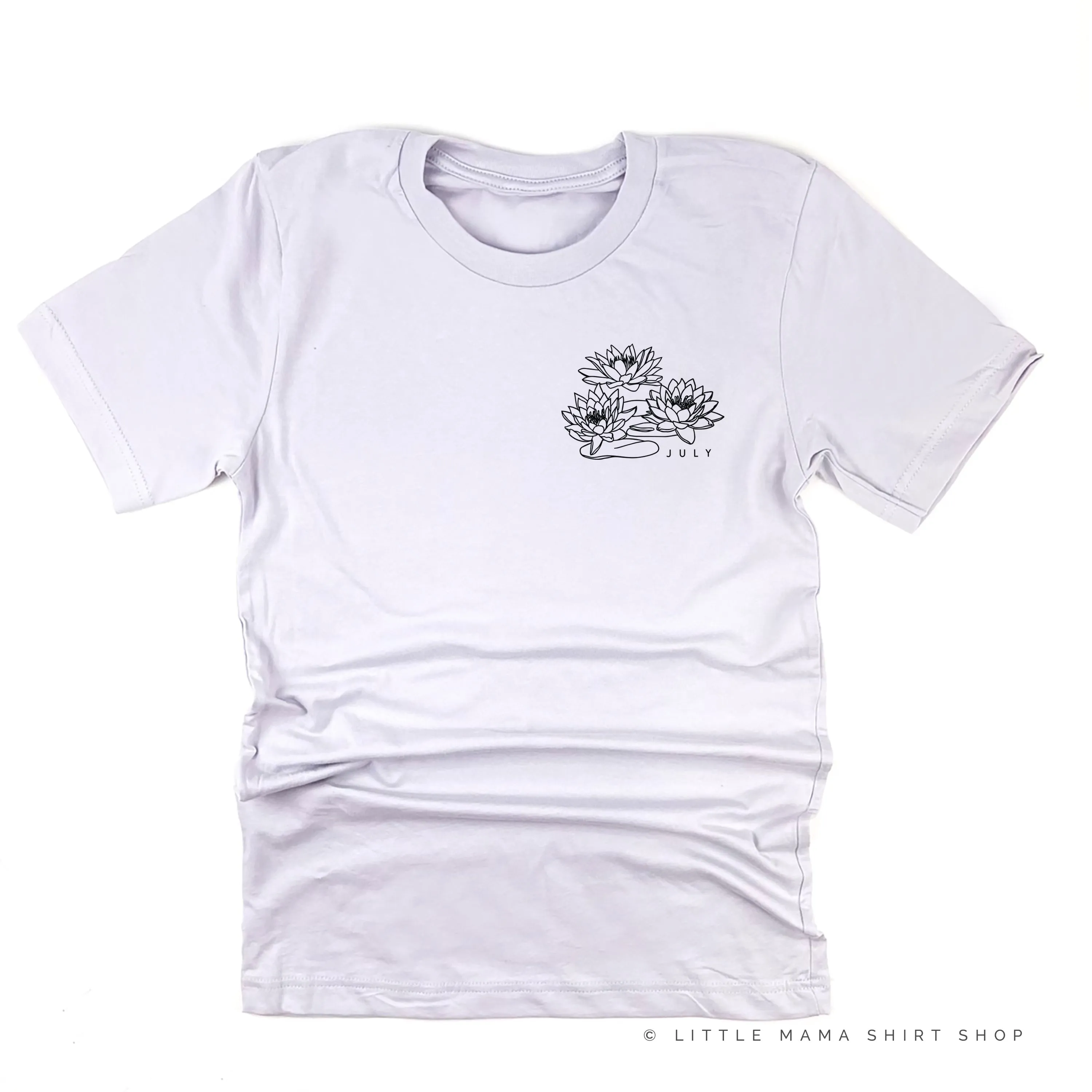 JULY BIRTH FLOWER - Lotus - pocket - Unisex Tee
