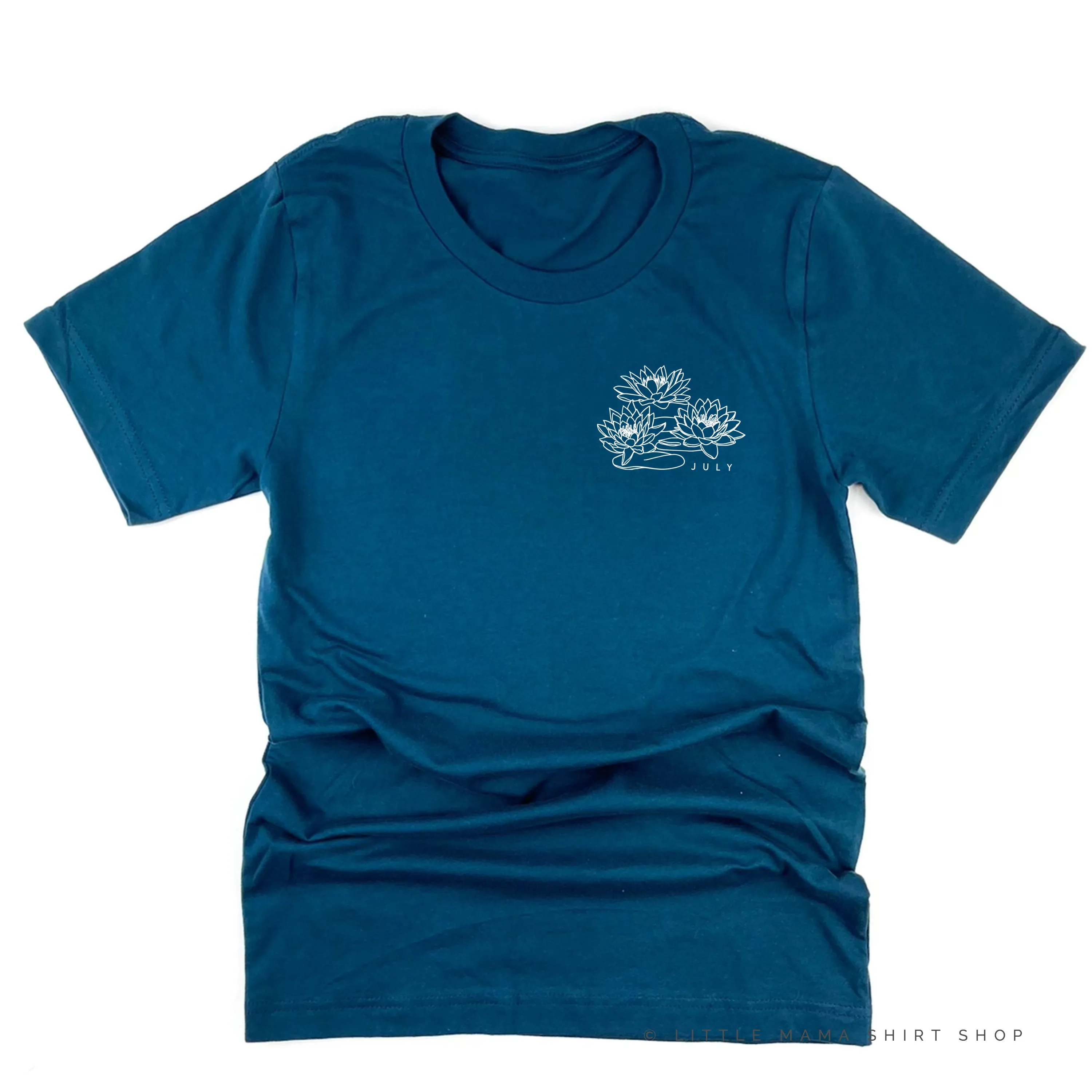 JULY BIRTH FLOWER - Lotus - pocket - Unisex Tee