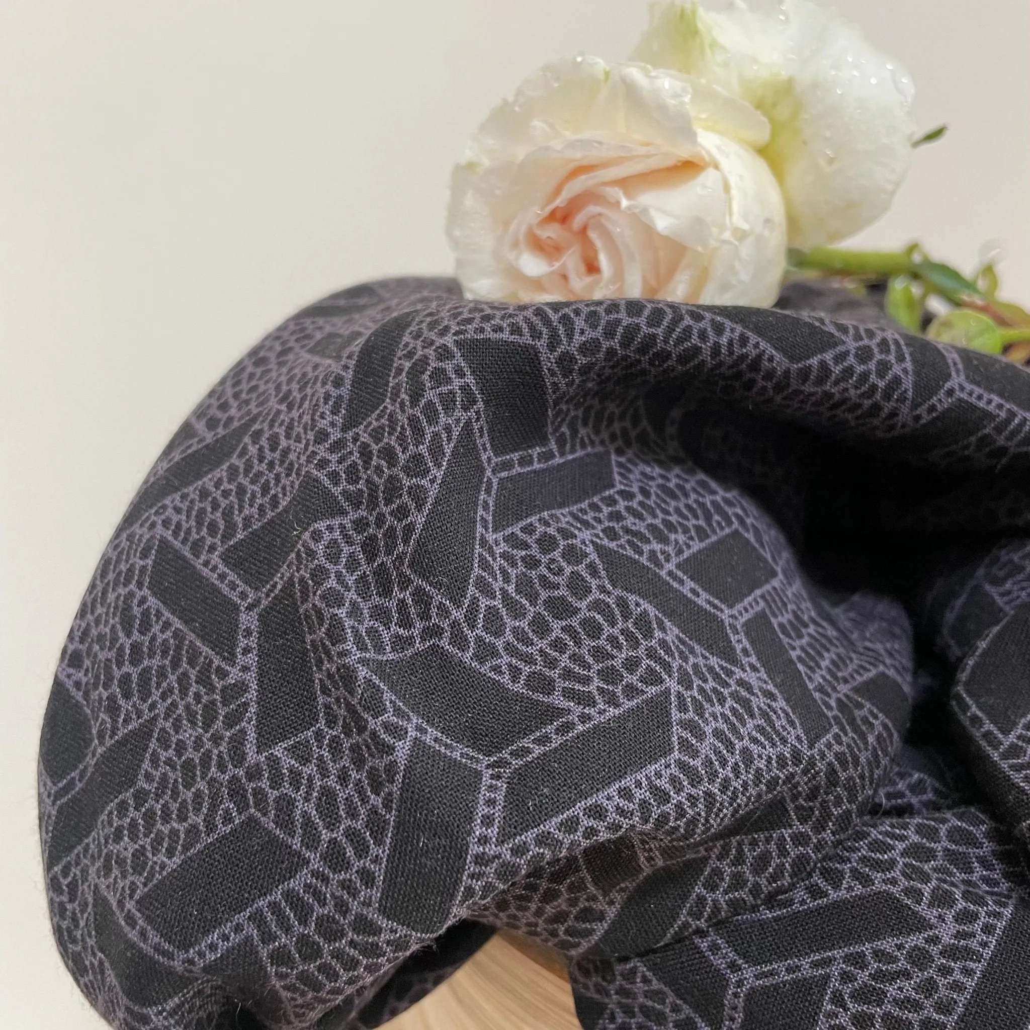 Jupe Rachelle viscose trapèze gris/noir - 1m de hauteur
