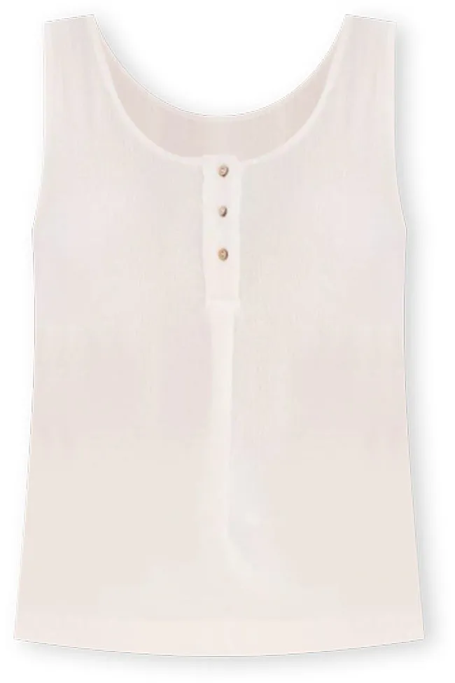 Keeping It Simple Ivory Textured Henley Tank FINAL SALE