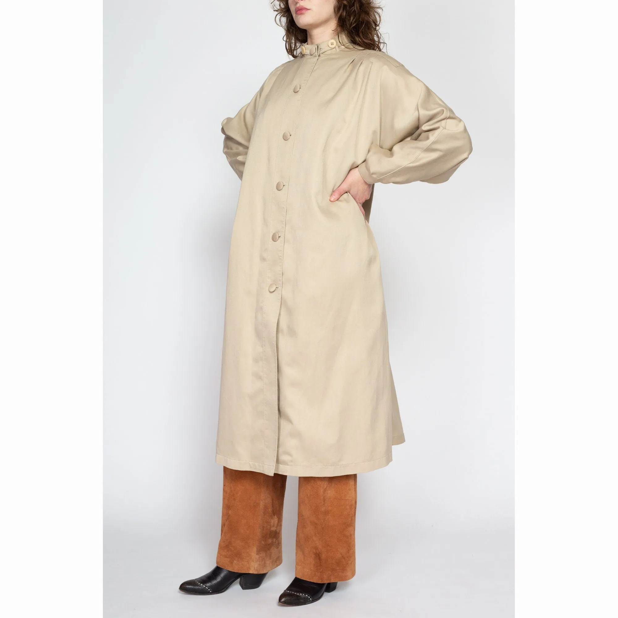 Large 80s Misty Harbor Khaki Tent Trench Coat