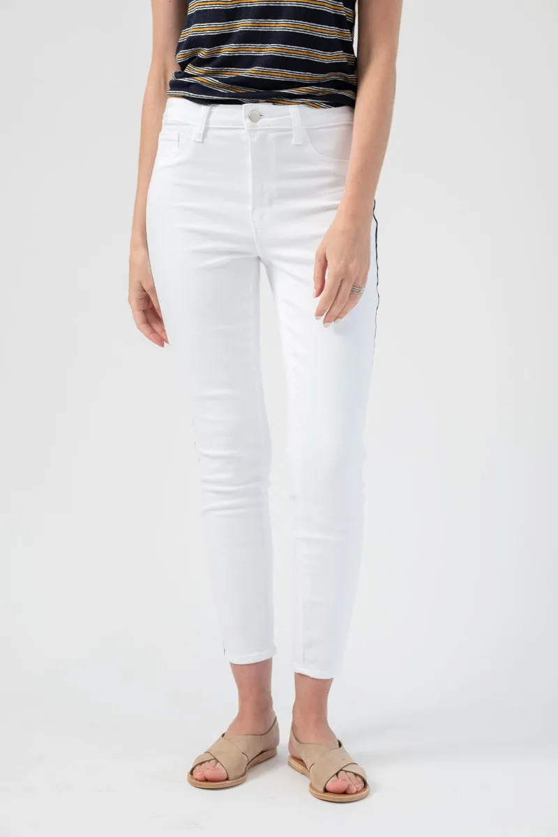 Margot High Rise Nautical Stripe in Blanc