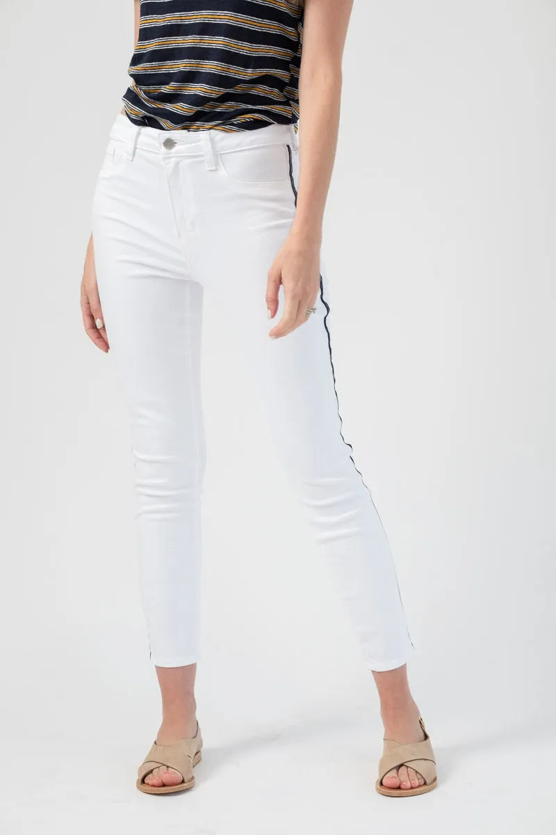 Margot High Rise Nautical Stripe in Blanc