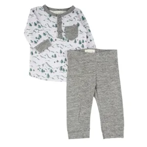 Miki Miette - Waffle Tee   Pant Set - Alpine