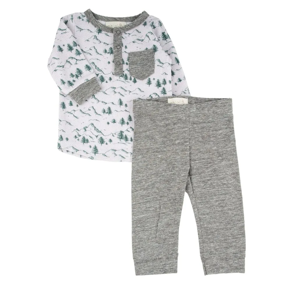 Miki Miette - Waffle Tee   Pant Set - Alpine