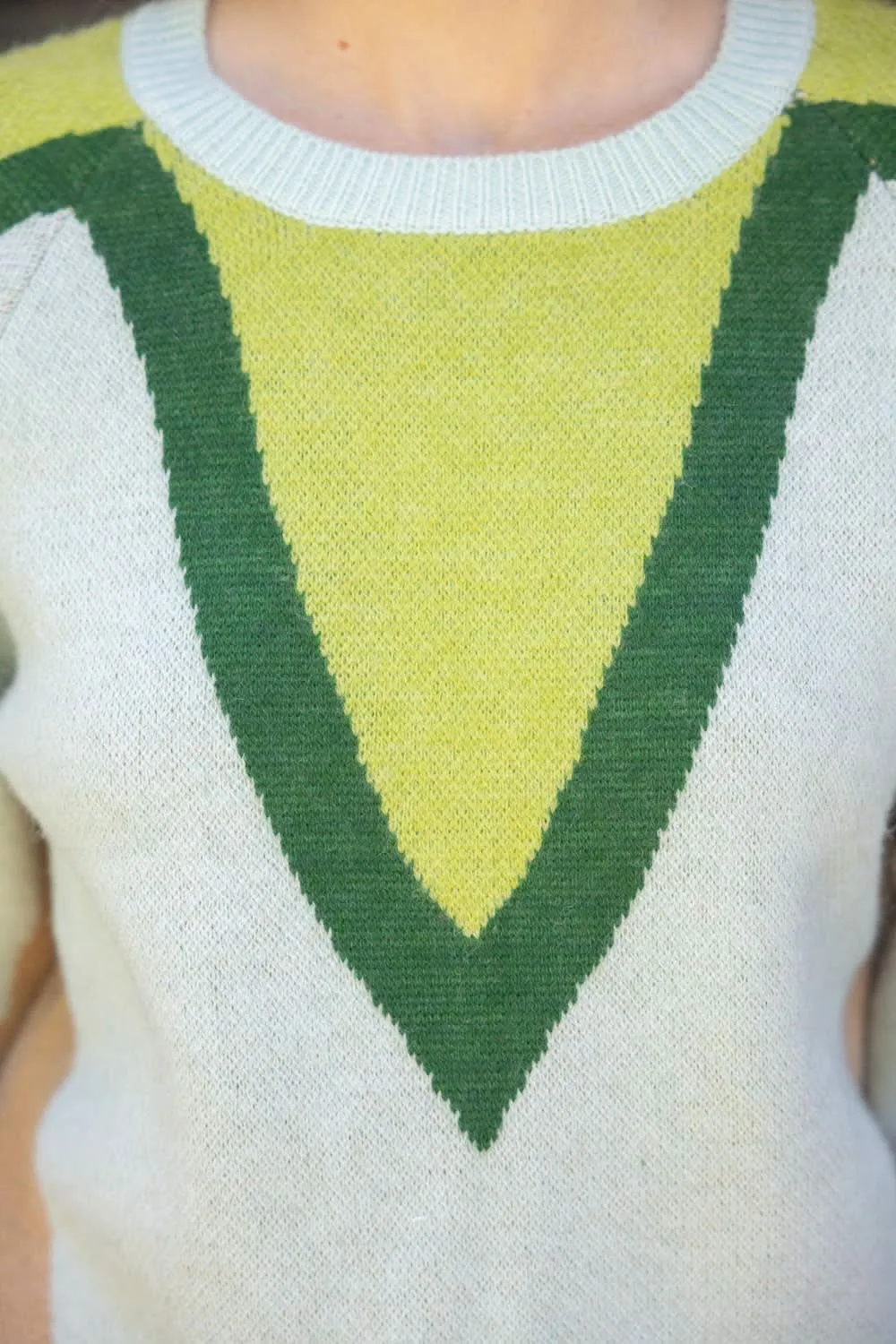 Sage   Hunter Green Long Sleeve Printed Sweater