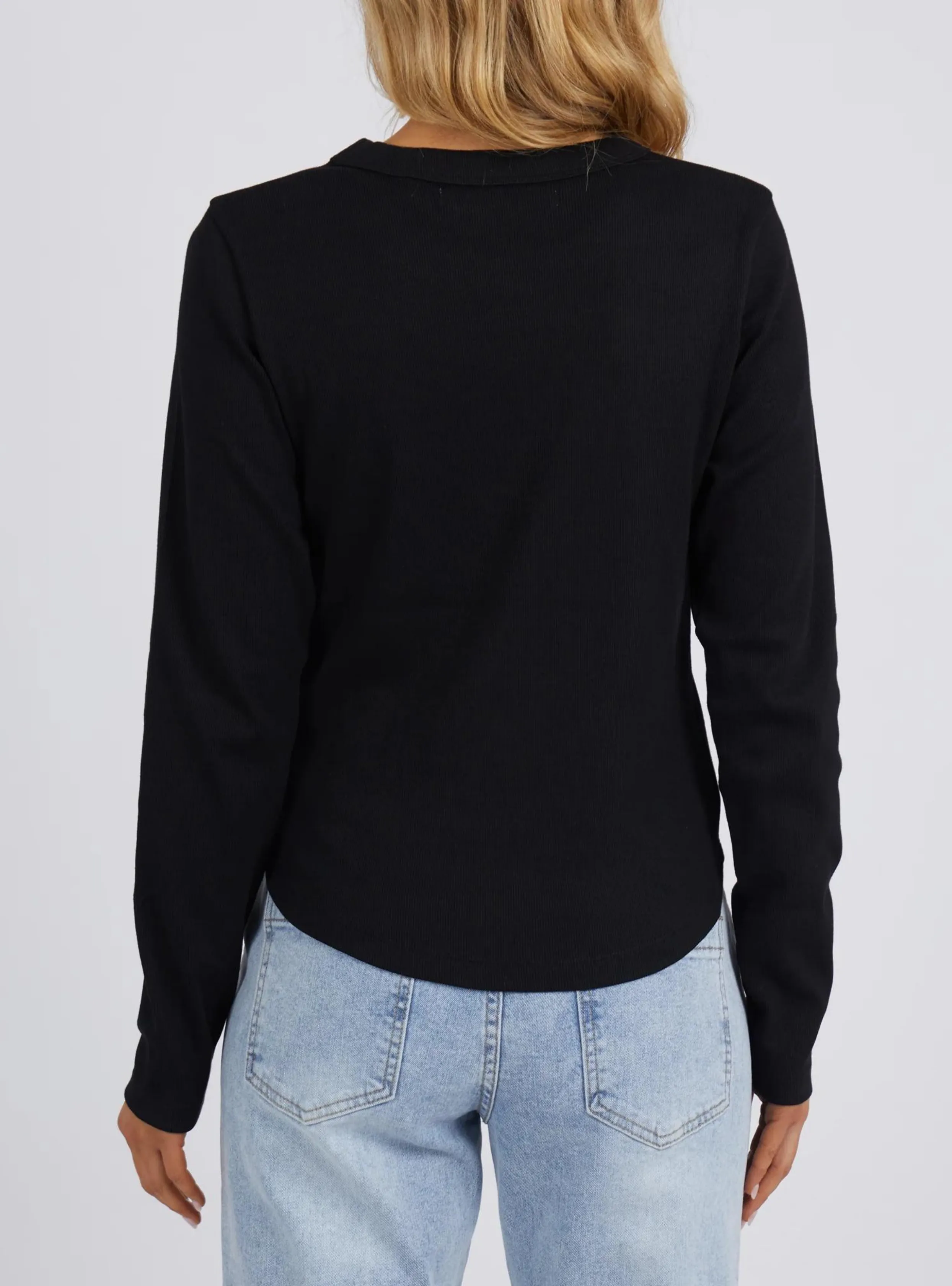 SCOOP L/S RIB - Black