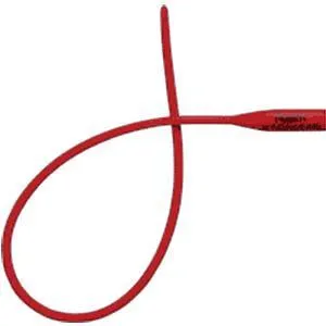 Teleflex Medical Red Rubber Latex Robinson/Nelaton Catheter 8Fr 16" L, Sterile, Single-use