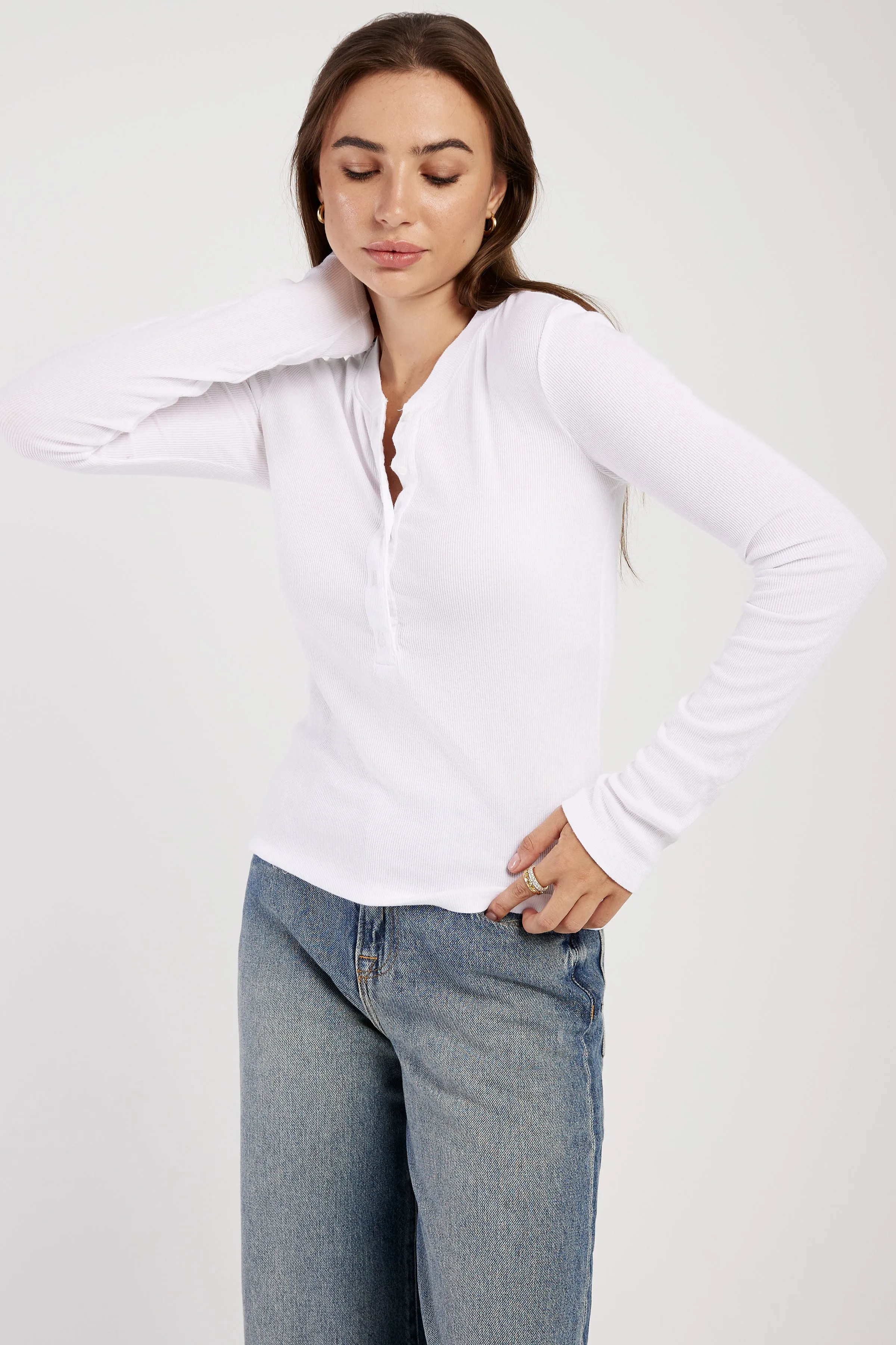 Verona Henley in White